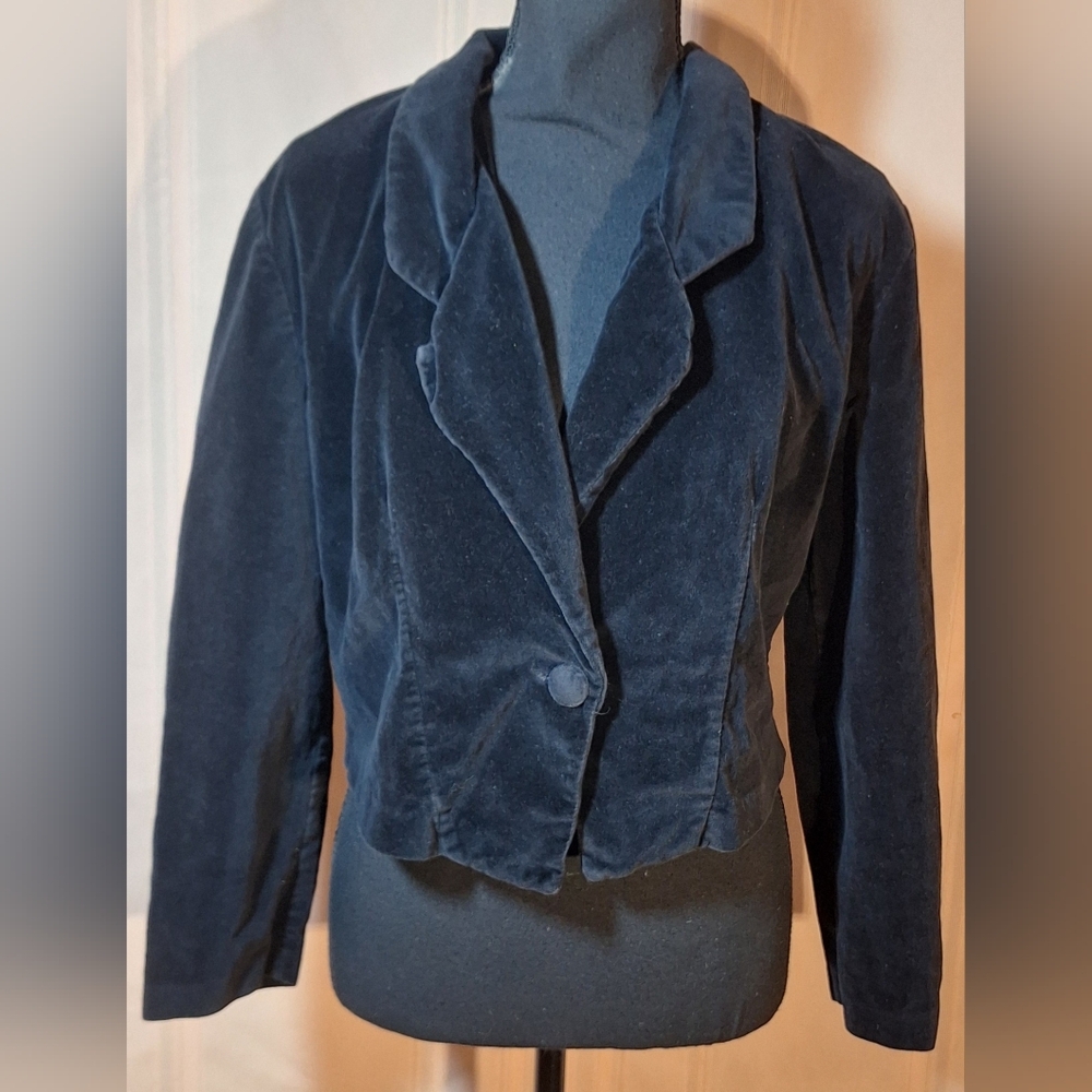 TOFY Black Velvet Cropped Jacket
